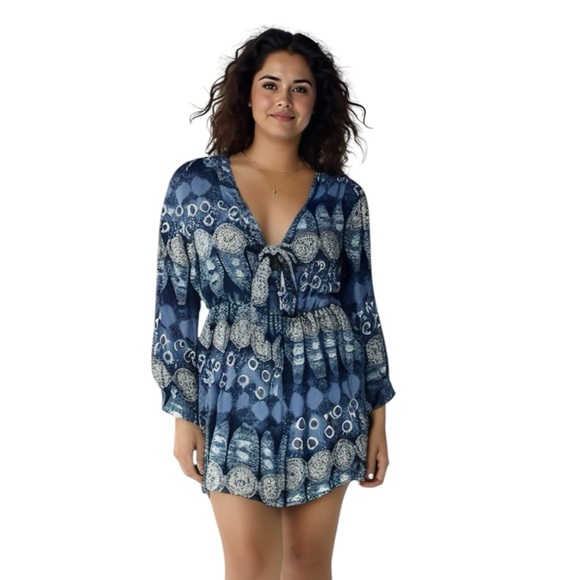 Navy Blue   Jumpsuit Romper with Elastic Waist - Picture 1 of 5